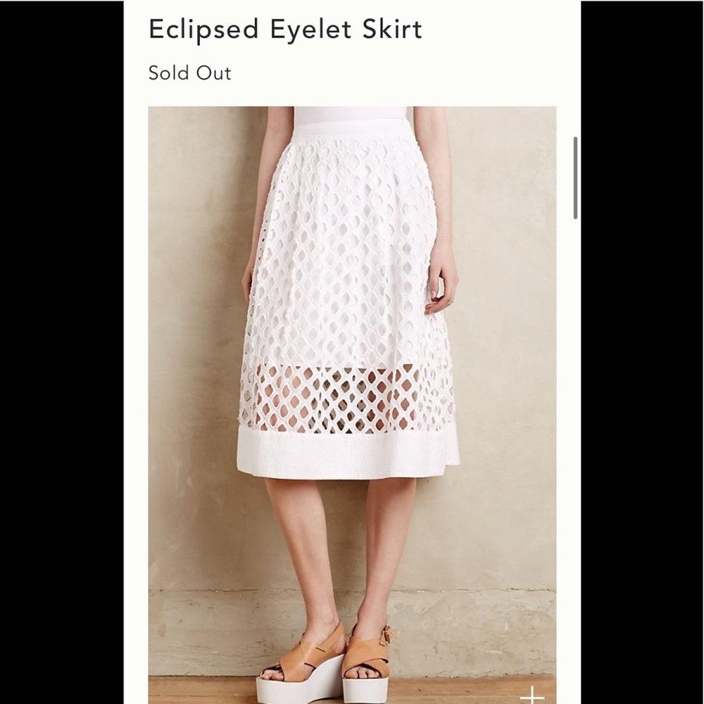 New sz 4 Anthropologie Eclipsed Eyelet skirt